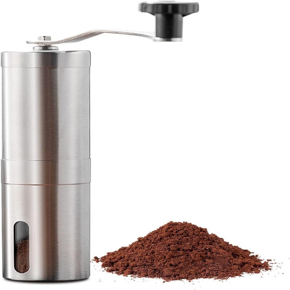 Camping Portable Stainless Steel Manual Coffee Grinder Adjustable Grind Settings