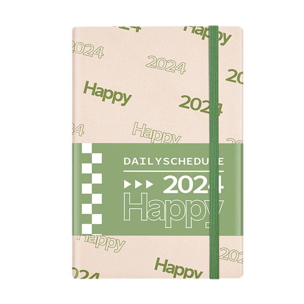 PU Leather 2024 Agenda Book Office Stationery Daily Weekly Planner Fashion Days Weekly Notebook