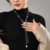 Luxurious Pearl Butterfly Long Sweater Chain Necklace For Women With Chic Style