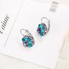 Korean Style Crystal Alloy Round Colorful Diamond Ear Cuff Earrings for Women