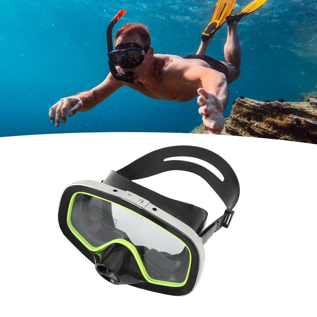 Diving Goggles Silicone Waterproof Tempered Glass Lens Underwater Goggles for Snorkeling Swimming