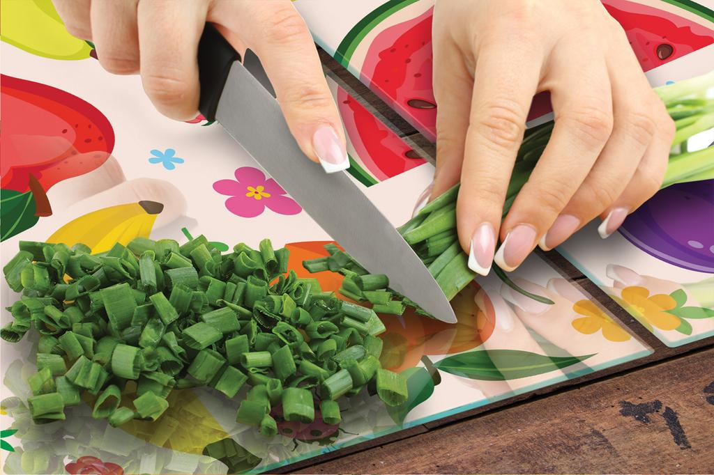 PLACA PROTECTORA DE CRISTAL PARA COCINA 90x52 FRUTAS