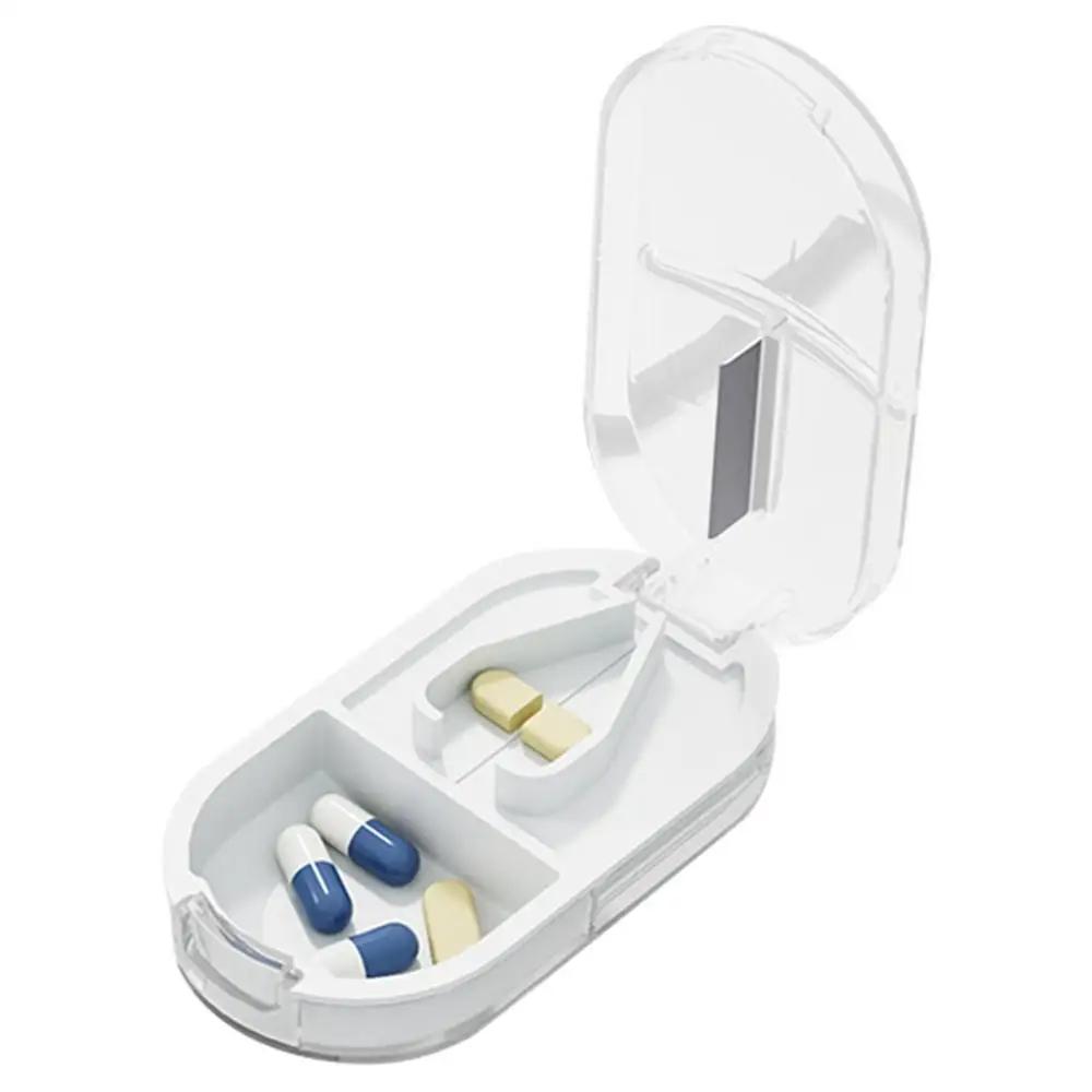 

Mini Pill Cutter Portable Medicine Box Container Waterproof Travel Case Pill Splitter Cuts Vitamins Tablet Health Accessories белый