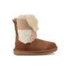 UGG Classic Short Patchwork Fluff Lined Snow Boots Women boots Chestnut-Brown 1098071-CHE