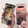 For Samsung S10 Plus Case SM-G975F Cute Kawaii Fashion Flowers Luxury Cool Painted Soft Cover For Samsung Galaxy S10+ Phone Case