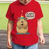 2025 Children's Capybara T-Shirt Kids Short Sleeve Shirt Capy Birthday Print Round Neck Tops Boys Girls Birthday Gift T Shirt