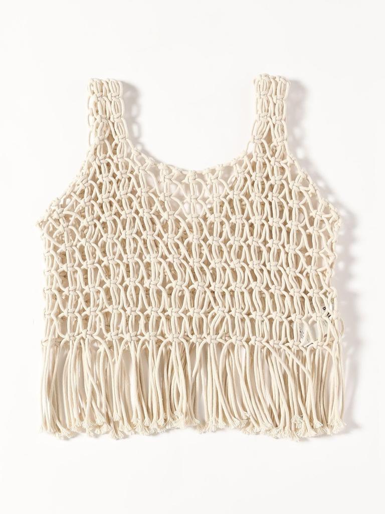 B:MING LIFE STORE by BEAMS S/S Knit Vest, 2-Way Macrame Bustier, Women's, IVORY, One Size