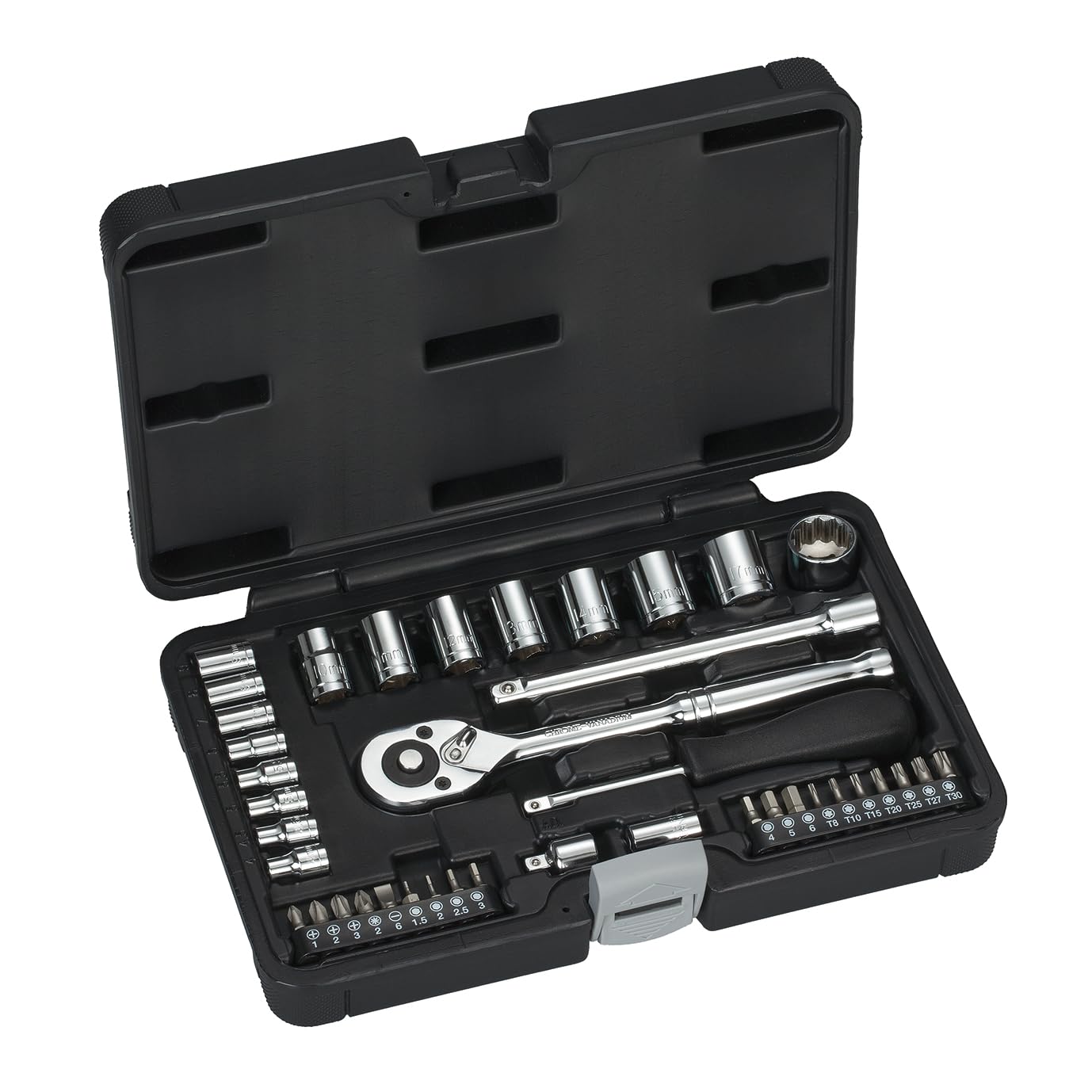 

Takagi Socket Wrench Set 40pcs Screws Bolts Nuts Tightening Loosening Socket Angle Comfortable for Working in Tight Spaces Extension Bar Socket Quick