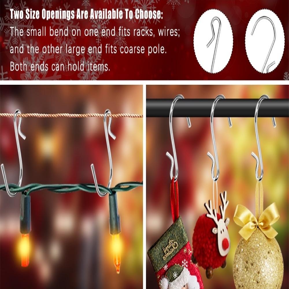 60 Metal Grooved Hooks Christmas Lights Hooks Weatherproof Light Clip Hooks For Hanging Christmas Decorations Outdoor String Lights, Party Decorations
