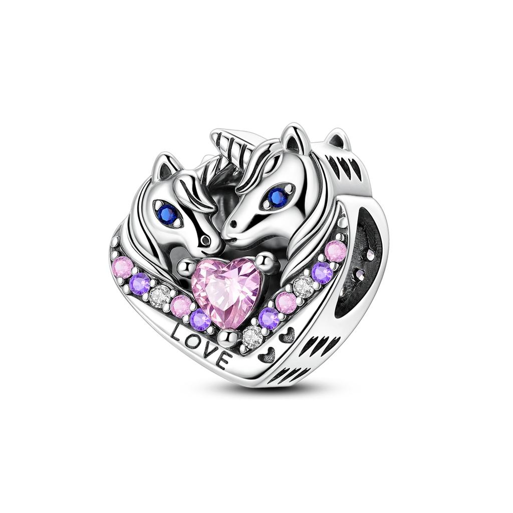 Charm Copper Purple Butterfly Heart Pendant Beads Charms Fine Jewelry Fit Original Bracelet For Women Diy Gift