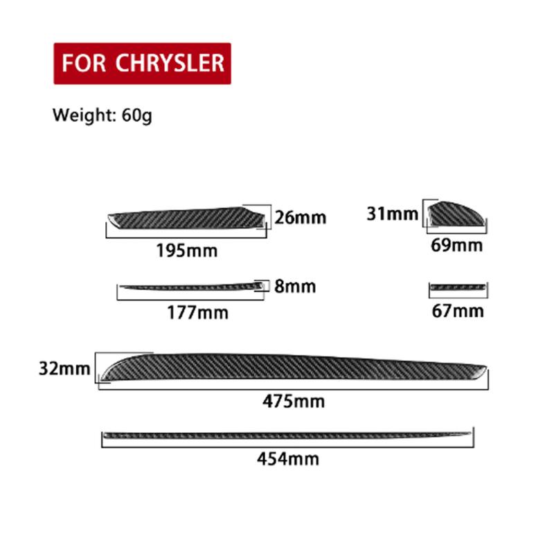 For Chrysler 300 300C 2015- Carbon Fiber Central trument Panel Trim strip Car Accessories Interior Decorative Stickers