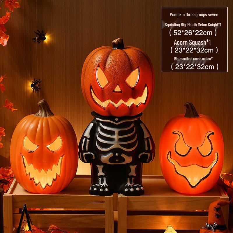 Halloween Light-Up Hollow Pumpkin Lantern for Outdoor Decor