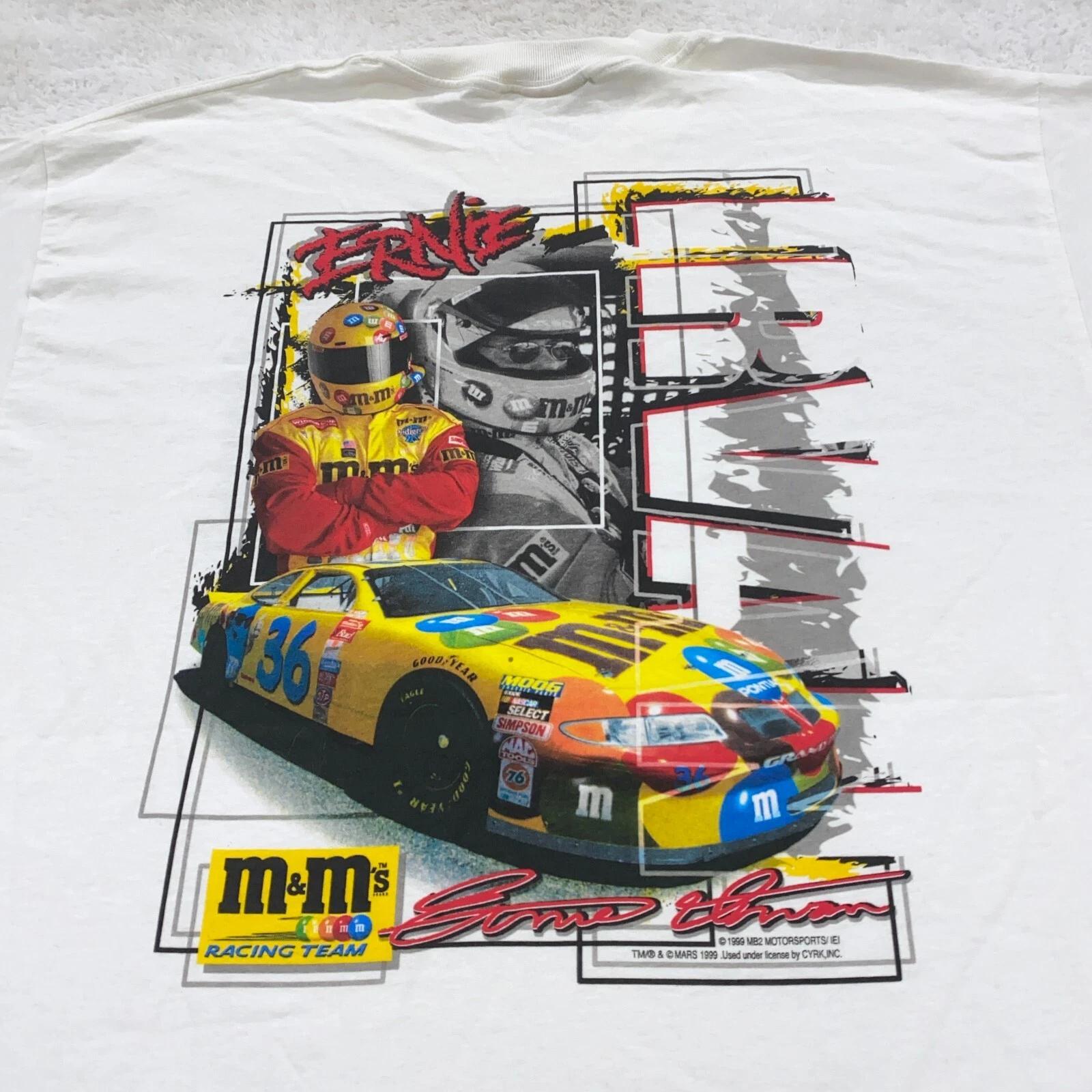 

vintage 90s ERNIE IRVAN M&MS NASCAR RACING T-Shirt XL 3XL