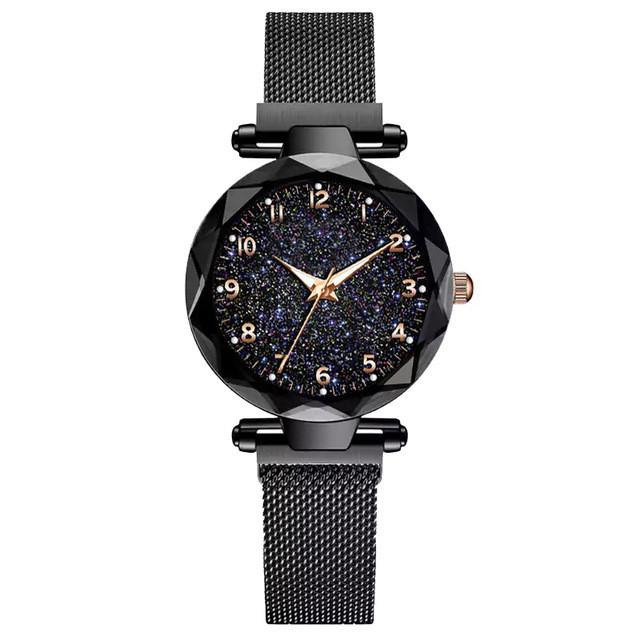 Montre à Quartz Lumineuse Numérique Ciel Étoilé à Bracelet Magnétique Pour Étudiants