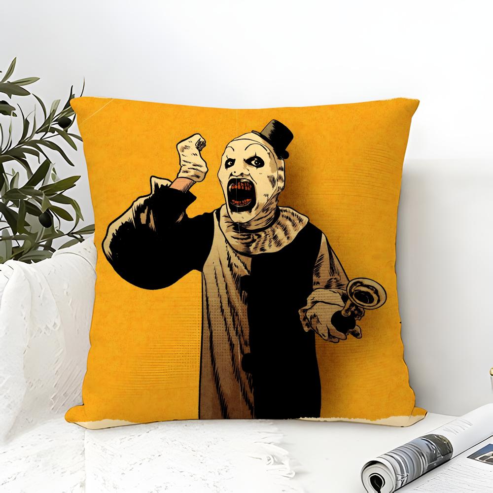 Pillow Case Cotton Linen Fabric Square Zipper Pillowcase Home Decorative Living Room Slasher Film T-Terrifier Horror Movies 2