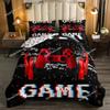 Gaming Bed Duvet Cover Set Twin,Gamer Bedding Sets for Boys Kids,Game King Size Duvet Cover Set Microfiber Game Bed Set