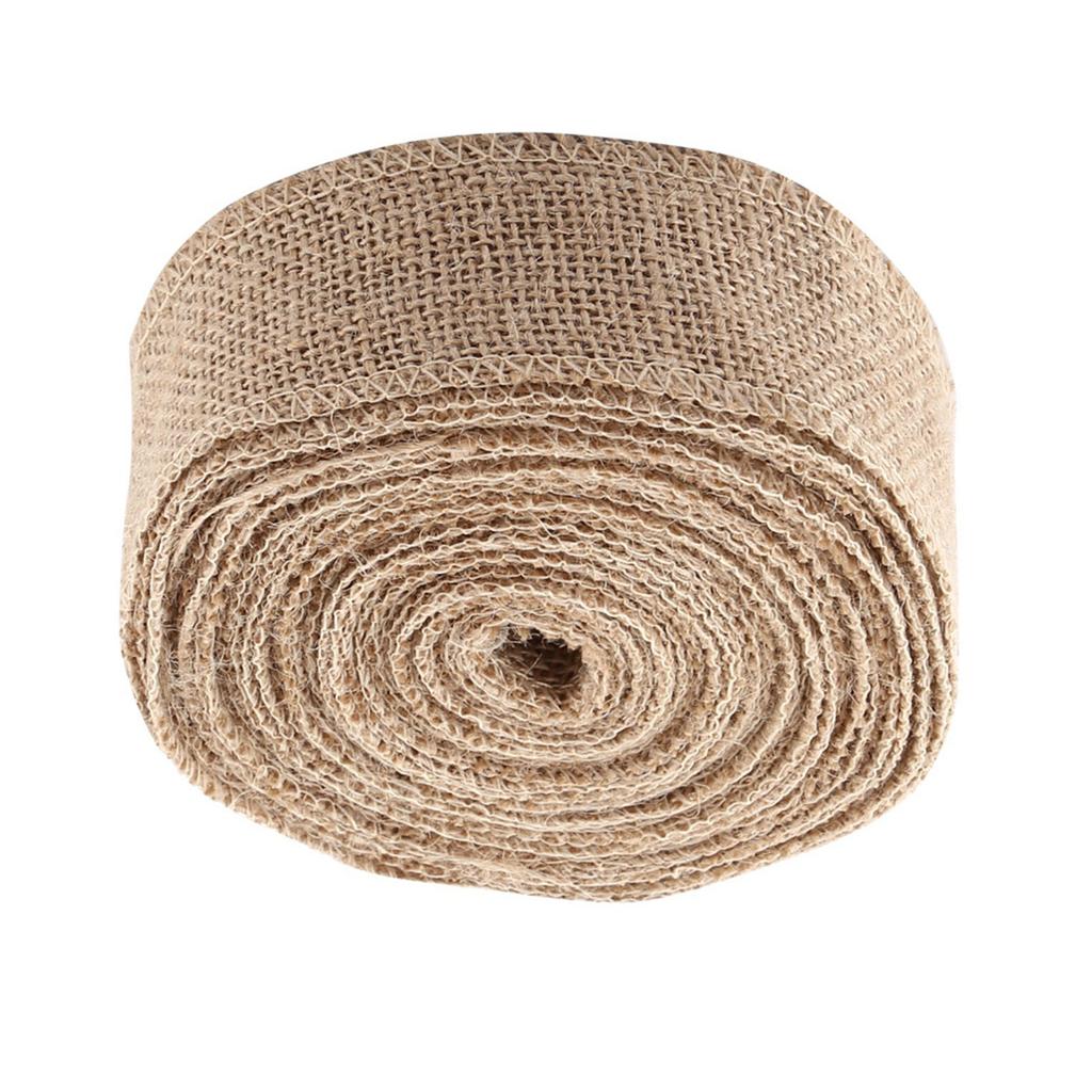 10M Woven Rustic Hessian Jute Burlap Fabric Ribbon Table Runner Wedding Decor