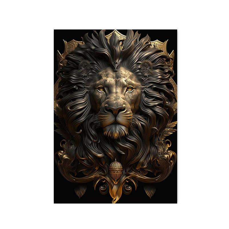 

Черное золото животные король горилла лев постеры принты кролик слон холст картины настенное искусство картина для гостиной домашний декор 30x40cm No Framed