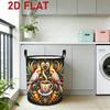 1pc, Dirty Clothes Basket, Retro Floral Wrap Around a Parrot Coffee Cup, Ethnic Style Colorful Art Decoration, Suitable for Book and Magazine Storage,