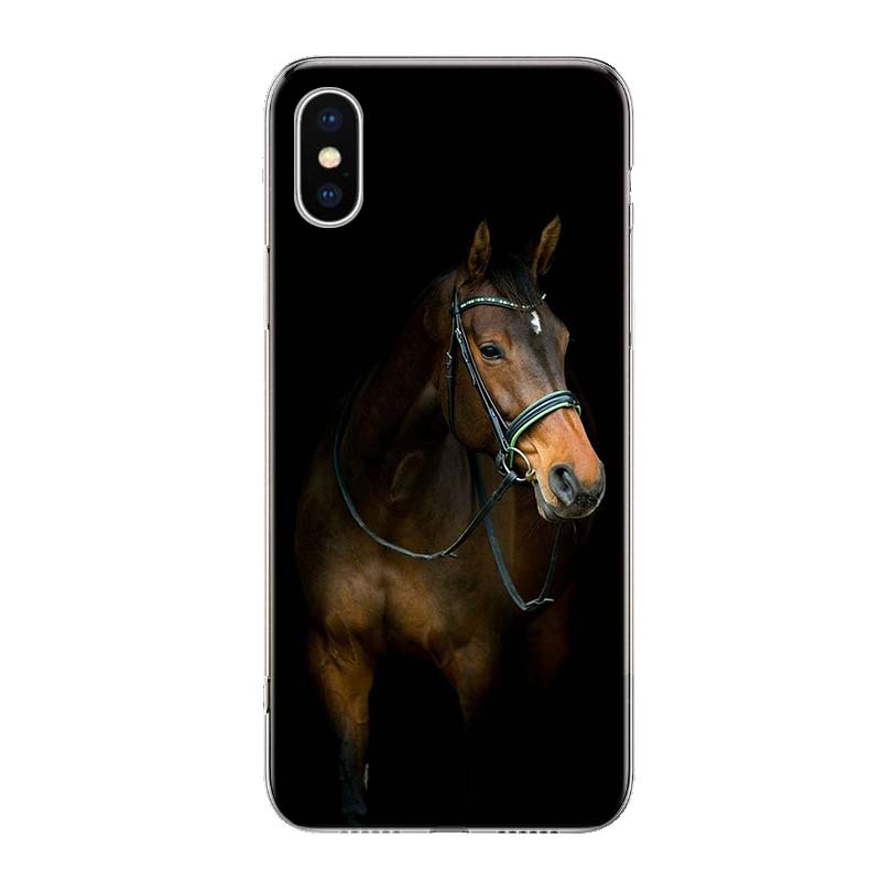 Horse Animal For iPhone 17 Air 16 15 14 Plus 13 Mini 12 11 Pro Max Phone Case 16E 7 Print 8 SE Fundas Cover Soft Coque 16 15 14
