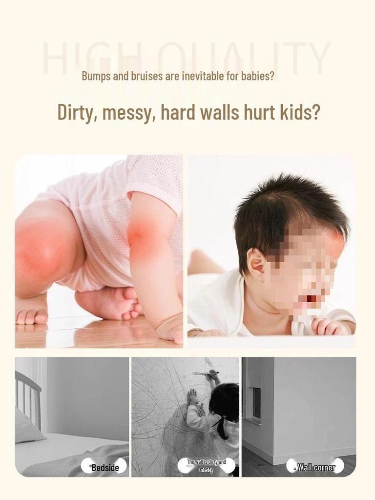 Tatami Padded Headboard: Soft, Anti-collision, Self-adhesive, Waterproof Wallpaper for Children's Room Wall.