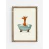 Cute Animal Bubble Bath Wall Art Cute Bathroom Animal Poster Kids Funny Toilet Paper Canvas Print for Nursery Home Decor Gifts