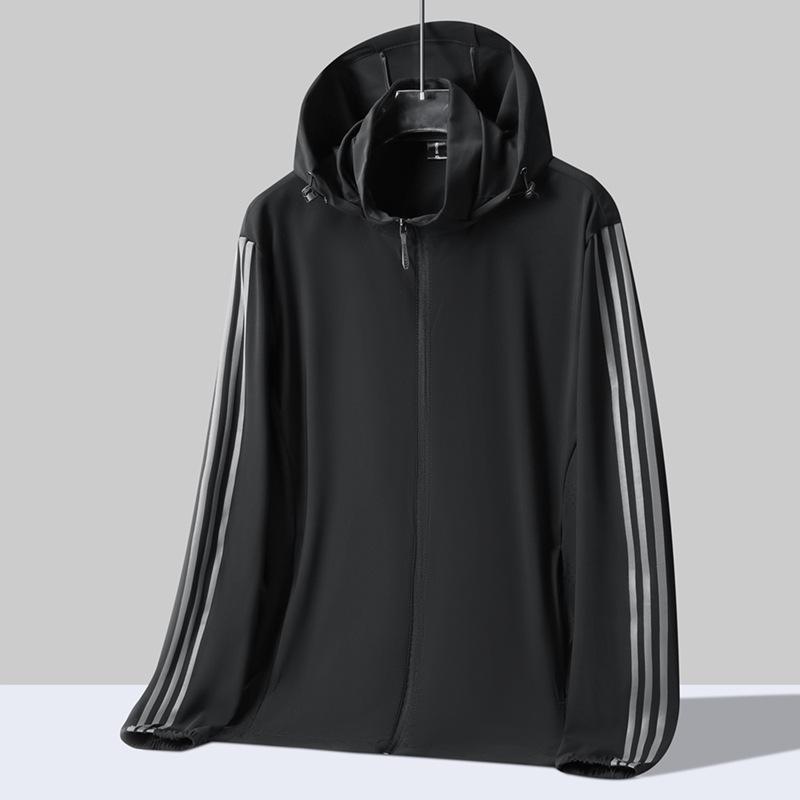 

Cool & Breathable Summer Hooded Sun Protection Jacket - Sweat-Wicking, Lightweight for Couples Women s Black