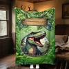 1PC dinosaur jungleOutdoor Flannel Blanket - Soft Plush Decor for Picnics, camping, Bedroom, Playroom, Office, or Lunch Break 1373A
