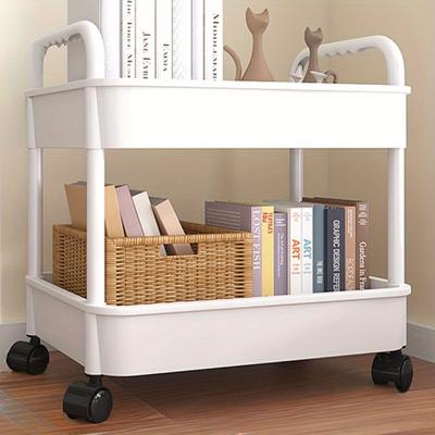 Household Multi-layer Trolley Storage Rack Floor-standing, Suitable for Kitchen, Bedroom, Bathroom, with Wheels