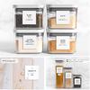 288 Pantry Labels for Food Containers, Preprinted Minimalist Waterproof Stickers for Organizing Storage B, Jars and Kitchen
