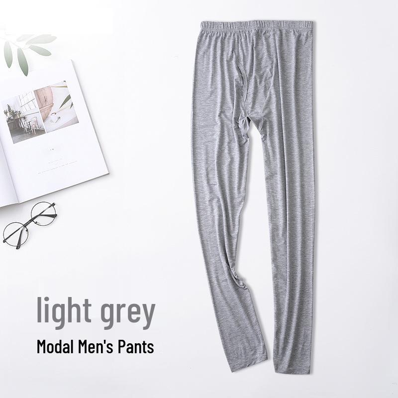 Men's Plus Size Modal Thermal Underwear: Thin, High-Elasticity Round Neck Shirt & Pants Set