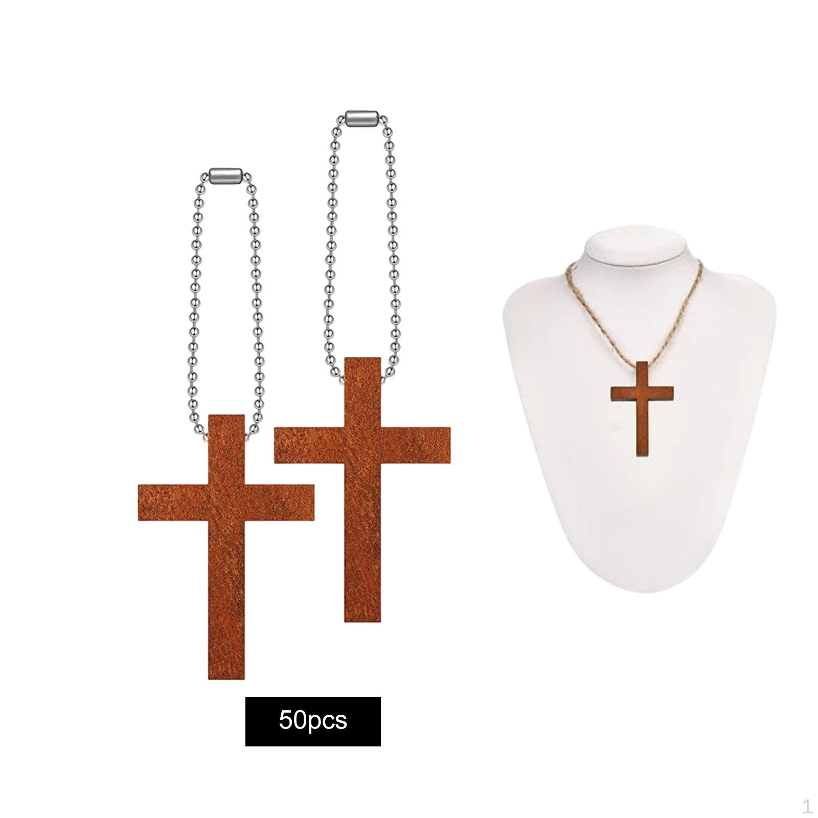 50Pcs Crucifix Charms Pendants Handcrafted Religious Cross Crosses for Jewelry Making