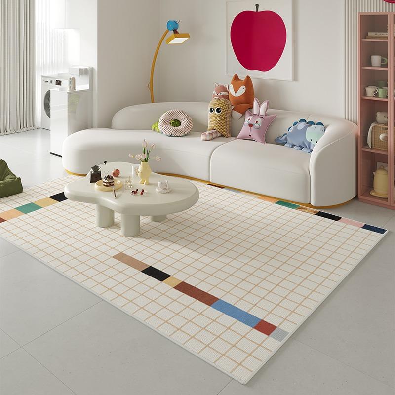 Living Room Carpet Children Crawling Mat Colorful Dopamine Style Bedroom Sofa Bedside Floor Mats Large Area Home Decoration Rug