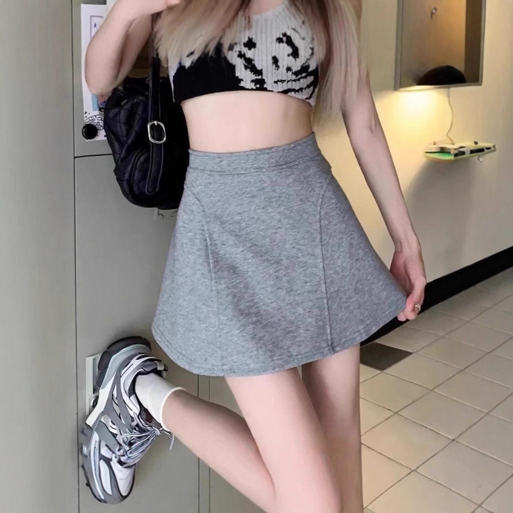 Preppy Black Chiffon Tiered Skirt for Women Spring Summer High-waisted Slimming Anti-exposure Skirt A-line Casual All-match Versatile Mini Skirt