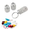 Bling Portable Pill Case with Keychain Glitter Waterproof Pill for Women Aluminum Pill Bottle Reusable for Outdoor