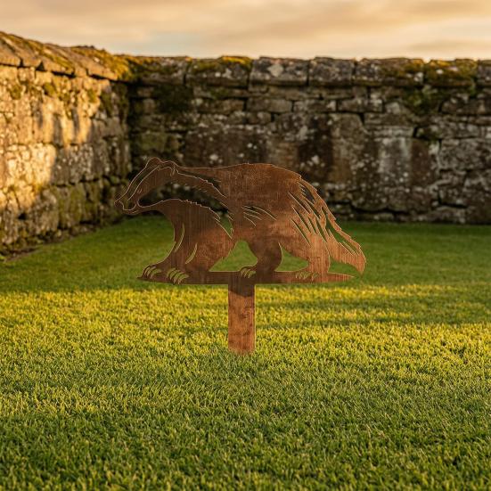 Outdoor Yard Art Decor Rusty Garden Decorative Stake, Metal Chicken Sloth Pig Dog Animals Silhouette Stakes Sculpture for Patio Lawn Flower