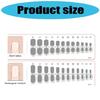 24pcs Medium Length French Leopard Acrylic Nail Art With Rhinestones Full Cover False Nail For Parties And Social Event
