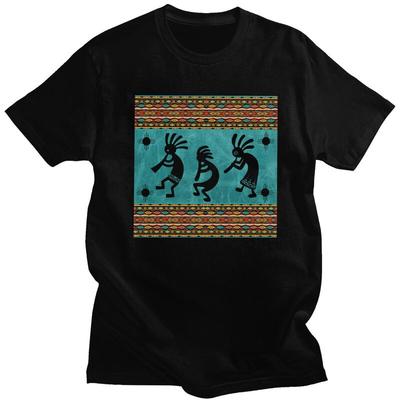 Custom Southwest Tribal Native American Kokopelli T Shirts Men ShortSleeve Tshirt Streetwear Tee Tops Slim Fit Tshirt Merch