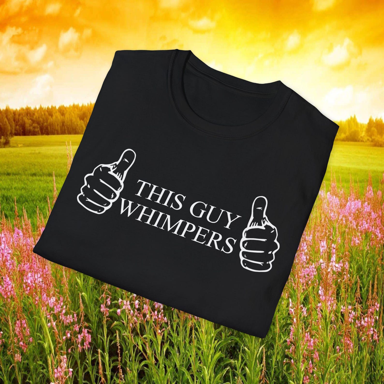 This Guy Whimpers Joke TShirt, Funny Meme Graphic Tee, Gen Z Humor Shirt XL