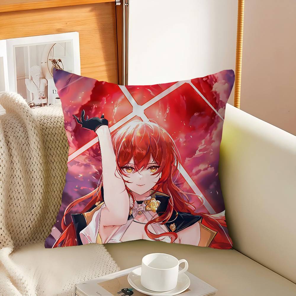 Honkai Impact 3rd Himeko Poszewka na poduszkę Wzór Poszewka na poduszkę Dekoracja Dekoracja świąteczna