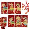 2026 Lunar New Year Red Envelopes 6 Pieces Glitter 3D Embossed Horse Year Red Envelope Chinese Spring Festival Red Envelopes