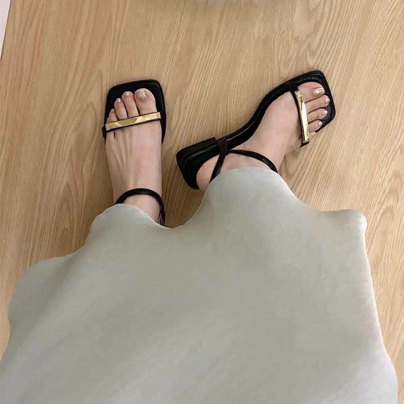 Fashion 2025 New Summer Retro Sandals Ladies Open Toe Comfortable Shoes Women's Thick Bottom Beach One-strip Flat Slippers