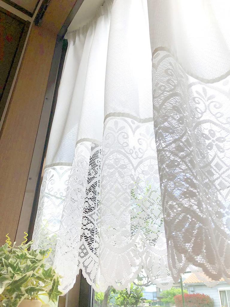 Elegant and stylish bay window lace and made in Japan by 300 x 105 CM596 curtains, multi-functional, heat-blocking, pollen-catching, cool, FCOT, cm,
