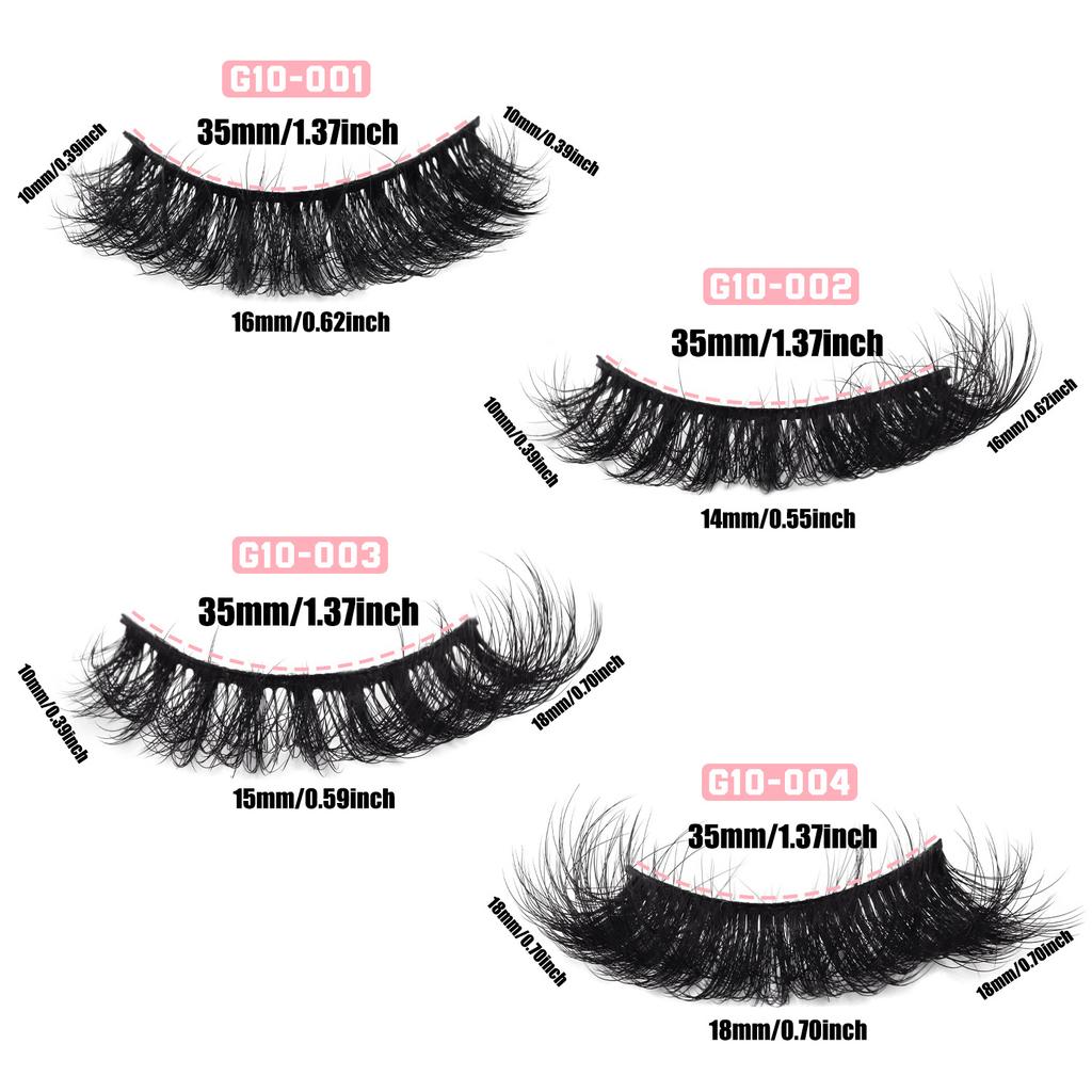 10 Pairs Of Thick Curled False Eyelashes, Lengthened End Of Eyes To Simulate Daily Eyelashes