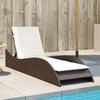 VidaXL Chaise Longue with Cushions, Daybed with Adjustable Backrest, Sunbed, Outdoor Garden Furniture, Modern, 368279
