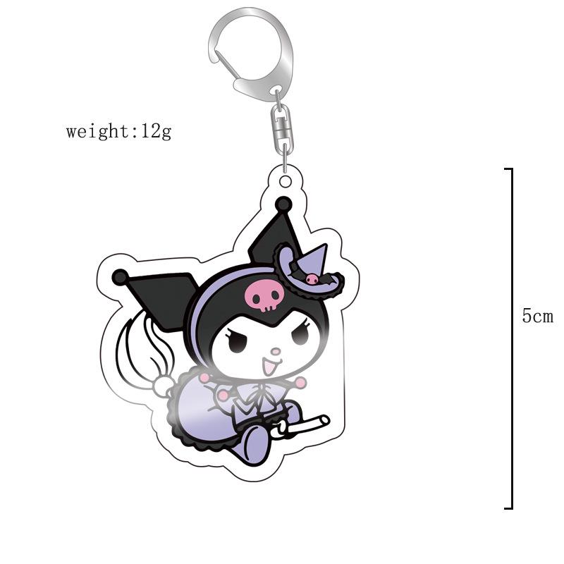 Sanrio Kuromi Pink Cat & Puppy Acrylic Keychain Anime Pendant