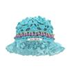 Summer Beads Knitted Hat Hollow Weave Basin Caps Sweet Crochet Bucket Hat  Ladies