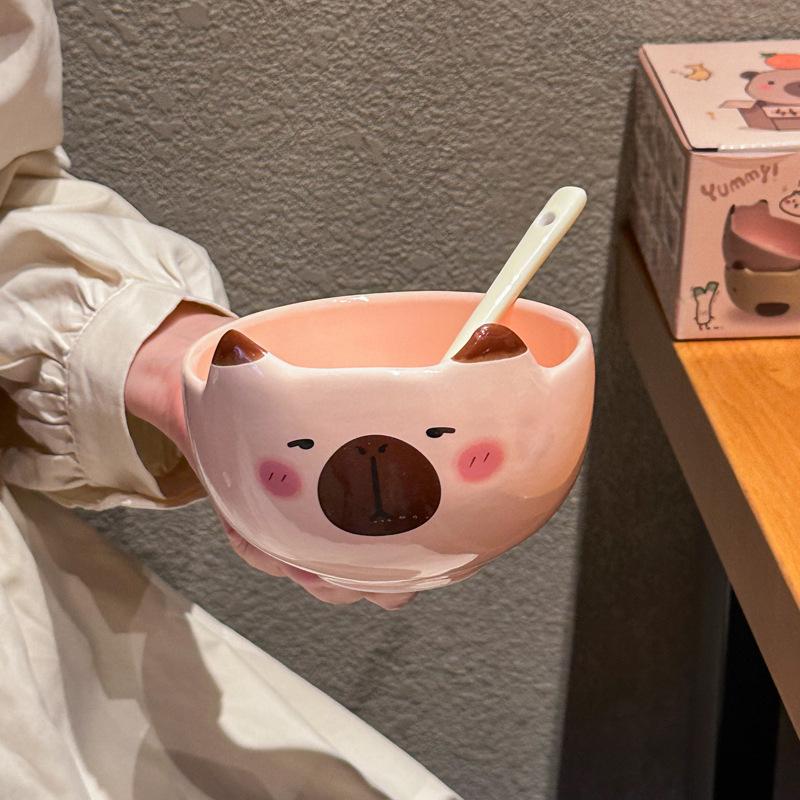 ins cute siamese cat ceramic rice bowl personal special bowl utensils children's cute tableware special beautiful rice bowl