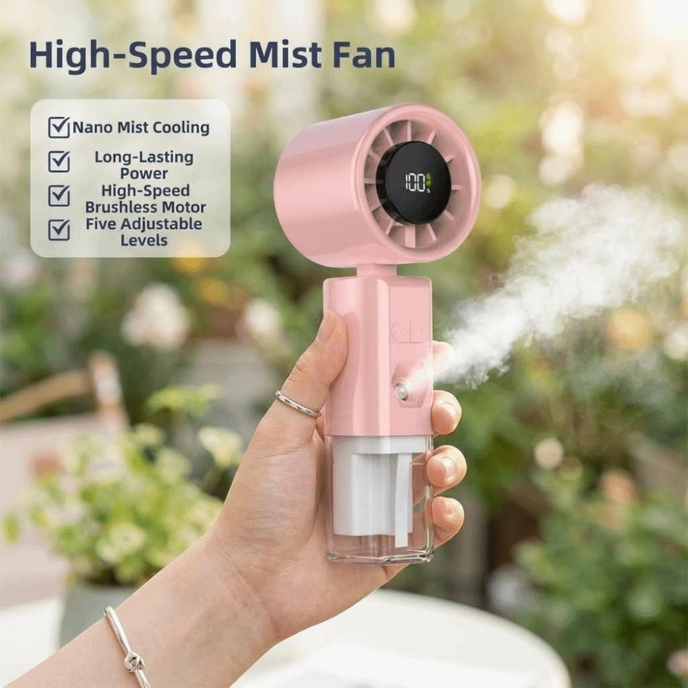 Strong Wind Foldable Small Fan USB Rechargeable Water Spray Mist Fan Personal Use