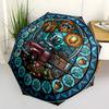 Rustic Truck Treasures Pattern Umbrella, Portable and Foldable Design, 8 Ribs, a Casual Accessory for Halloween, Christmas, and Birthday Gifts.